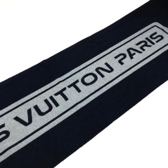 LOUIS VUITTON MP2236 Echarpe Gravity Scarf Navy/Gray Wool - Picture 5 of 9
